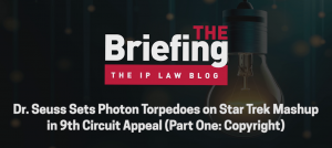 Graphic title of episode Dr. Seuss sets photon torpedoes on Star Trek Mashup